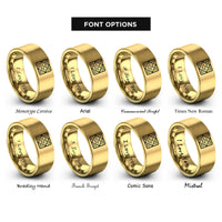 font options for inside engraving on gold matzah pattern rings