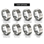 font options for inside engraving on grey maui rings