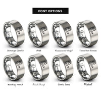 font options for inside engraving on grey maui rings