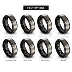 font options for inside engraving on black & gray mayfly rings