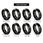 font options for inside engraving on black & grey mayfly rings