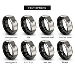 font options for inside engraving on black & grey mayfly rings