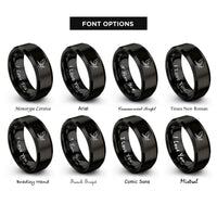 font options for inside engraving on black mayfly rings