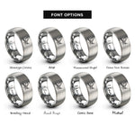 font options for inside engraving on grey mayfly rings