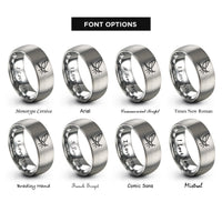 font options for inside engraving on grey mayfly rings