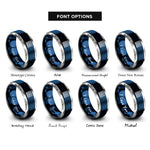 font options for inside engraving on blue & grey maze path rings