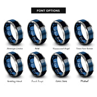 font options for inside engraving on blue & grey maze path rings