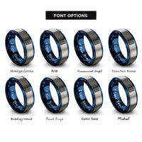 font options for inside engraving on blue & gray maze path rings