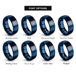 font options for inside engraving on blue maze path rings
