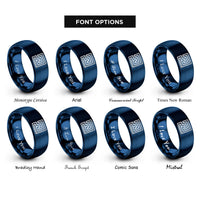 font options for inside engraving on blue maze path rings