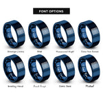 font options for inside engraving on blue maze path rings