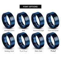 font options for inside engraving on blue maze path rings