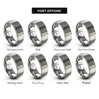 font options for inside engraving on gray maze path rings