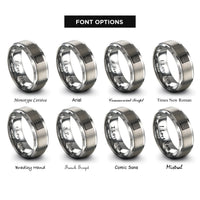 font options for inside engraving on gray maze path rings