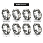 font options for inside engraving on gray maze path rings