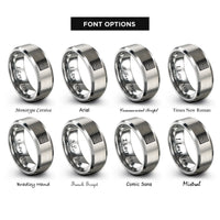font options for inside engraving on gray maze path rings