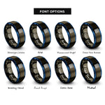 font options for inside engraving on gunmetal & blue maze path rings