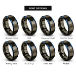 font options for inside engraving on gunmetal & blue maze path rings
