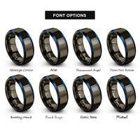font options for inside engraving on gunmetal & blue maze path rings