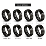 font options for inside engraving on black md caduceus rings