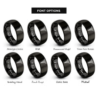 font options for inside engraving on black md caduceus rings