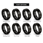 font options for inside engraving on black measuring cups rings