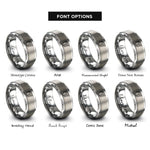 font options for inside engraving on silver measuring cups rings