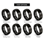 font options for inside engraving on black measuring spoons rings