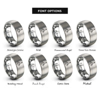 font options for inside engraving on silver measuring spoons rings