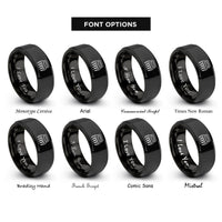 font options for inside engraving on black meat claws rings