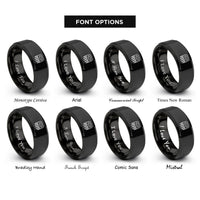 font options for inside engraving on black meat claws rings