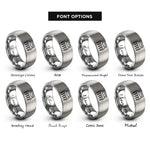 font options for inside engraving on gray meat claws rings