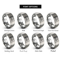 font options for inside engraving on gray meat claws rings