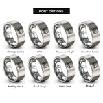 font options for inside engraving on grey meat claws rings