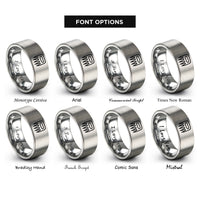 font options for inside engraving on grey meat claws rings