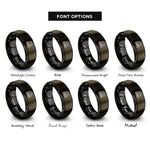 font options for inside engraving on gunmetal & black meat claws rings