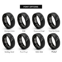 font options for inside engraving on black meat cleaver rings