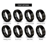 font options for inside engraving on black meat cleaver rings