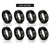font options for inside engraving on black meat hook rings