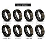 font options for inside engraving on gunmetal & black meat hook rings