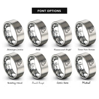 font options for inside engraving on grey meat sweats rings