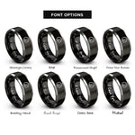 font options for inside engraving on black & gray meat thermometer dial rings