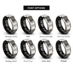 font options for inside engraving on black & gray meat thermometer dial rings