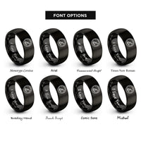 font options for inside engraving on black meat thermometer dial rings
