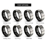 font options for inside engraving on black & grey meat thermometer probe rings