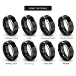 font options for inside engraving on black & gray meat thermometer probe rings