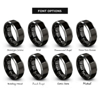 font options for inside engraving on black & gray meat thermometer probe rings