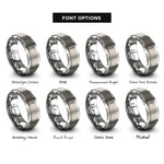 font options for inside engraving on silver meat thermometer probe rings
