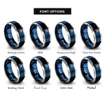 font options for inside engraving on blue & grey meatball flag rings
