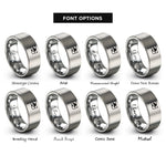 font options for inside engraving on grey meatball flag rings